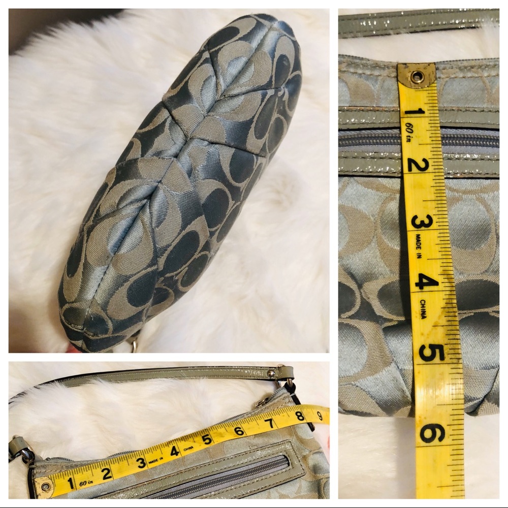 Coach ~ Small Light Blue Fabric Crossbody Purse - Picture 3 of 8